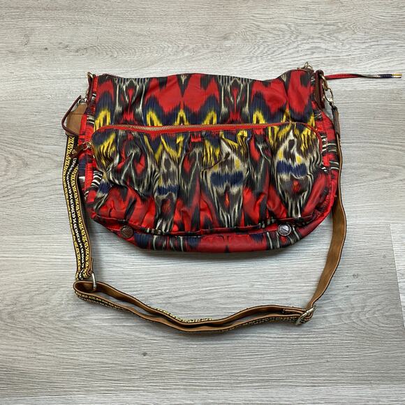 MZ Wallace Clara Ikat Nylon Print Satchel Bag Boho Indie - Picture 3 of 9